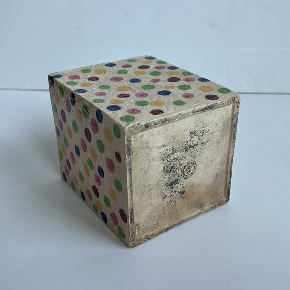 Vintage Revelation Japan cream polka dot rectangular canister w lid cookie jar - Picture 12 of 16